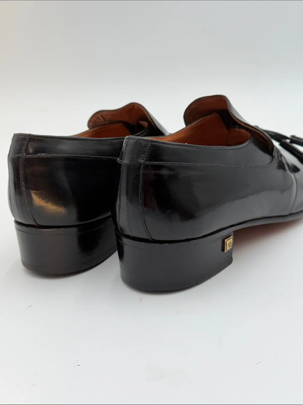 PIERRE CARDIN sz7.5M Chisel Toe Tassel Loafers Formal Made in SPAIN